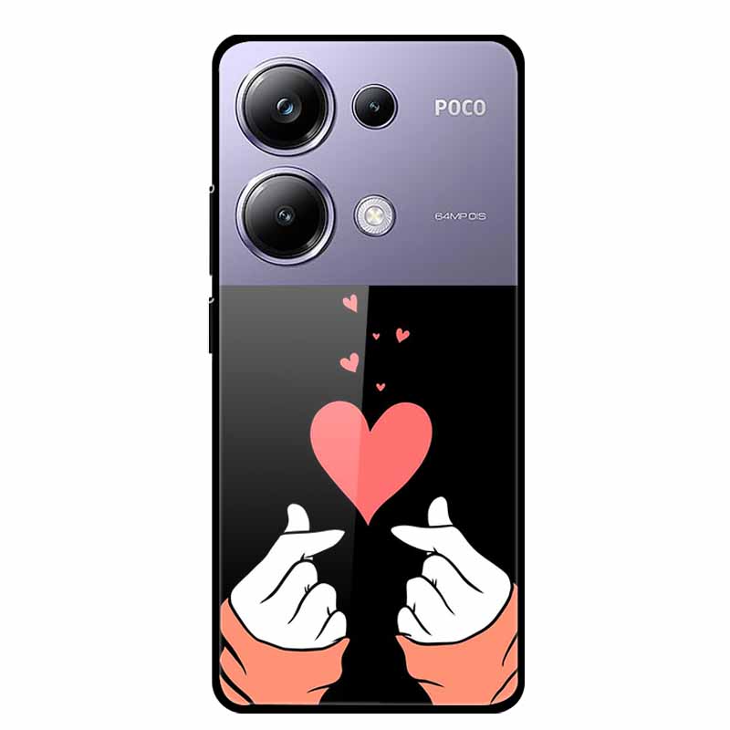 Painting Cover For Poco M6 Pro GlassTempered Glass Case Hard Back Shield for Xiaomi Poco M 6 Pro 6.67" Colourful Phone Fundas
