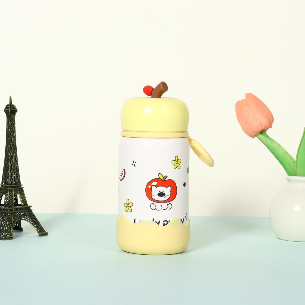 Mengqu Cartoon Apple Thermos Cup High Value 111 Stainless Steel Children's Apple Cup Portable Girls Pocket Cup