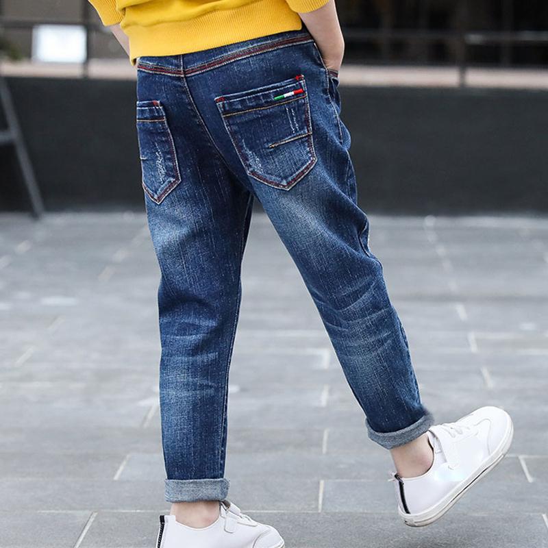 

4-11 лет Детская одежда весна-осень Джинсы для мальчиков Брюки Детские джинсовые длинные брюки Повседневные брюки Джинсы-стрейч для мальчиков 140