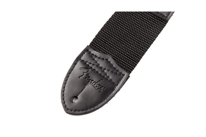 Fender Strap Black Poly Strap Logo ® 2" w/Red ®