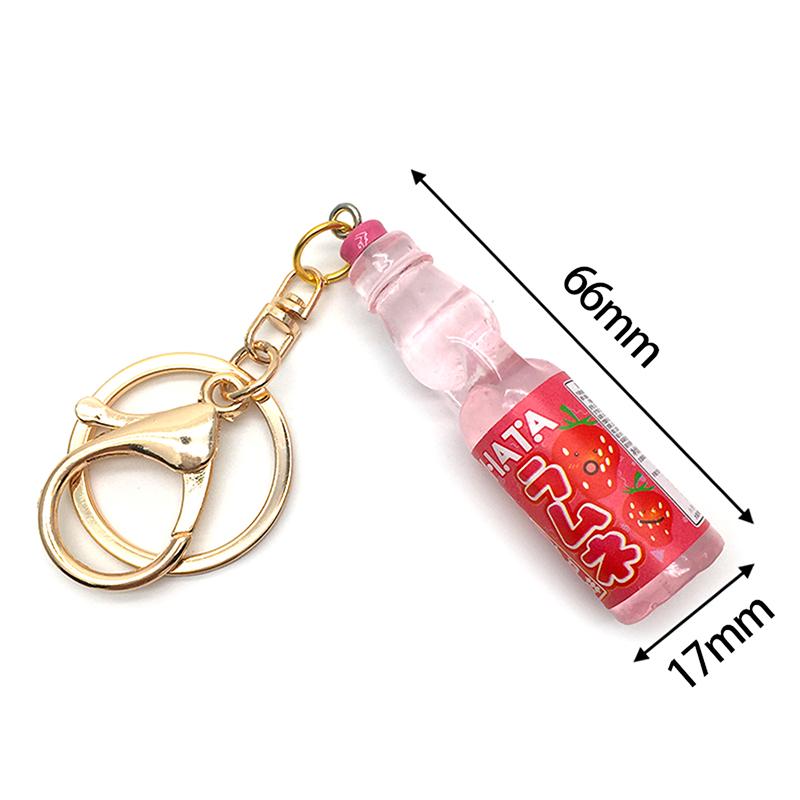 1 Piece Cute Creative Miniature Soda Drink Charm Mini Dollhouse Ornament Simulation Japanese Marbles Bobble Soda Keychain