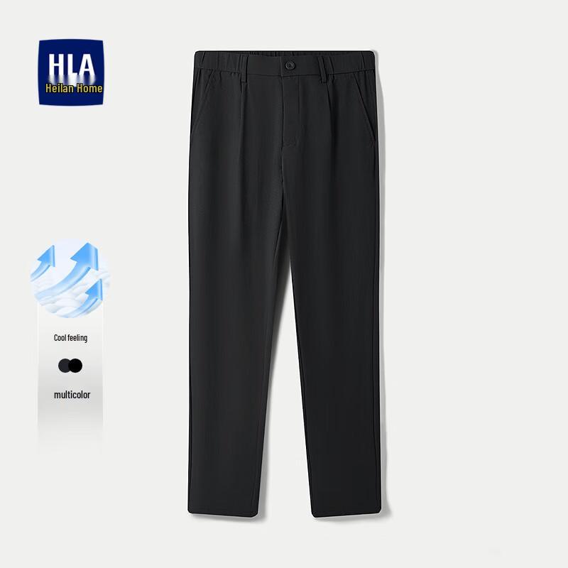 HLA Men s Cool-Touch Elastic Waist Casual Pants 38 черный узора