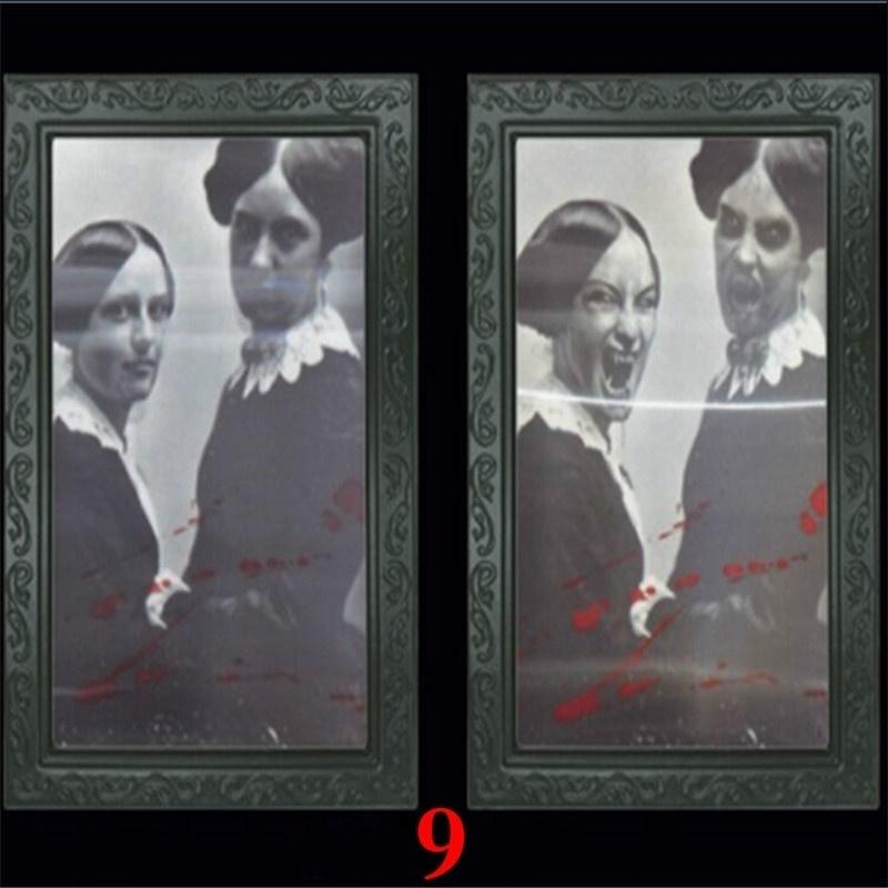 3D Changing Face Ghost Picture Frame Halloween Wall Decor Horror Hanging Prop For Haunted House Party Indoor Festival Decor