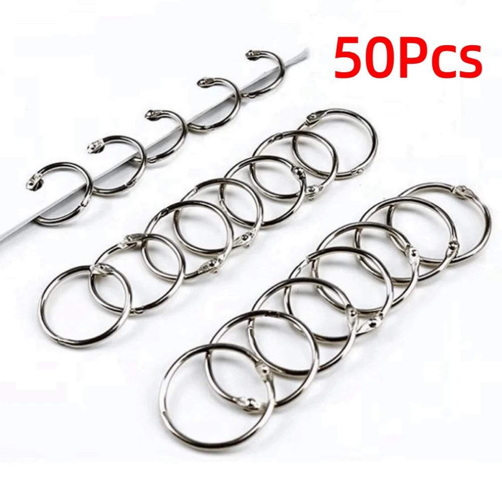 50Pcs Sturdy Metal Binder Rings O Ring Book Binder Rings Metal Opening Ring Home Office