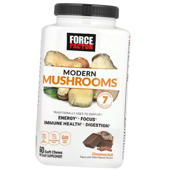 Грибной комплекс, Modern Mushrooms Soft Chews, Force Factor  60гелкапс Булочка с корицей (71641014)