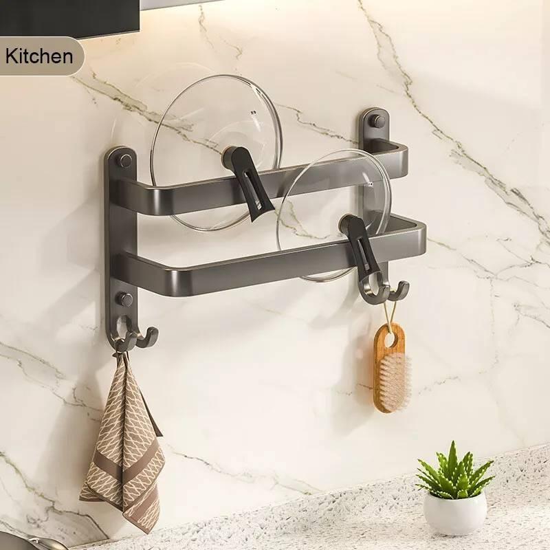 Modern Minimalistischer Cremefarbener Handtuchhalter aus Raumaluminium Mehrschichtiger Badezimmer-Aufbewahrungsorganizer