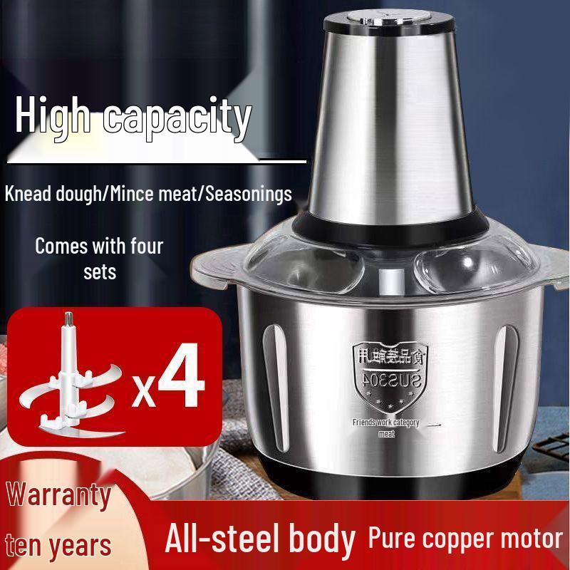 German Automatic Electric Meat Grinder & Stainless Steel Vegetable Chopper Multi-functional Blender for Chili Cooking