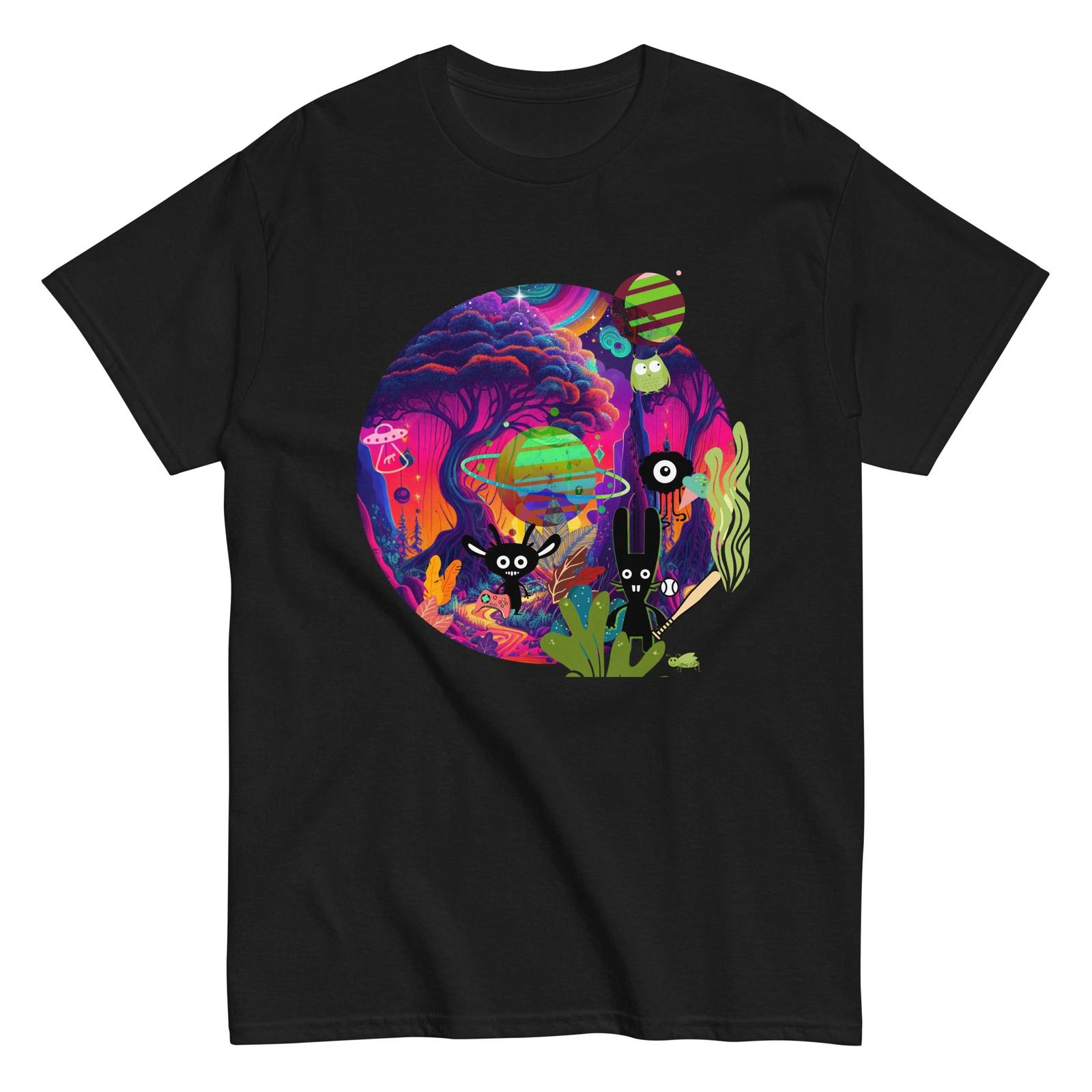 Alien Gamer Adult T-Shirt - Galaxy Gamer Streetwear Graphic Tee (Unisex) 4XL