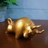2PCS Gold Wall Street Bull Market Resin Ornaments Feng Shui Fortune Statue Wealth Figurines For Office Interior Desktop Decor