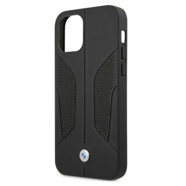 Funda para iPhone 12 BMW Cuero Perforado Negra