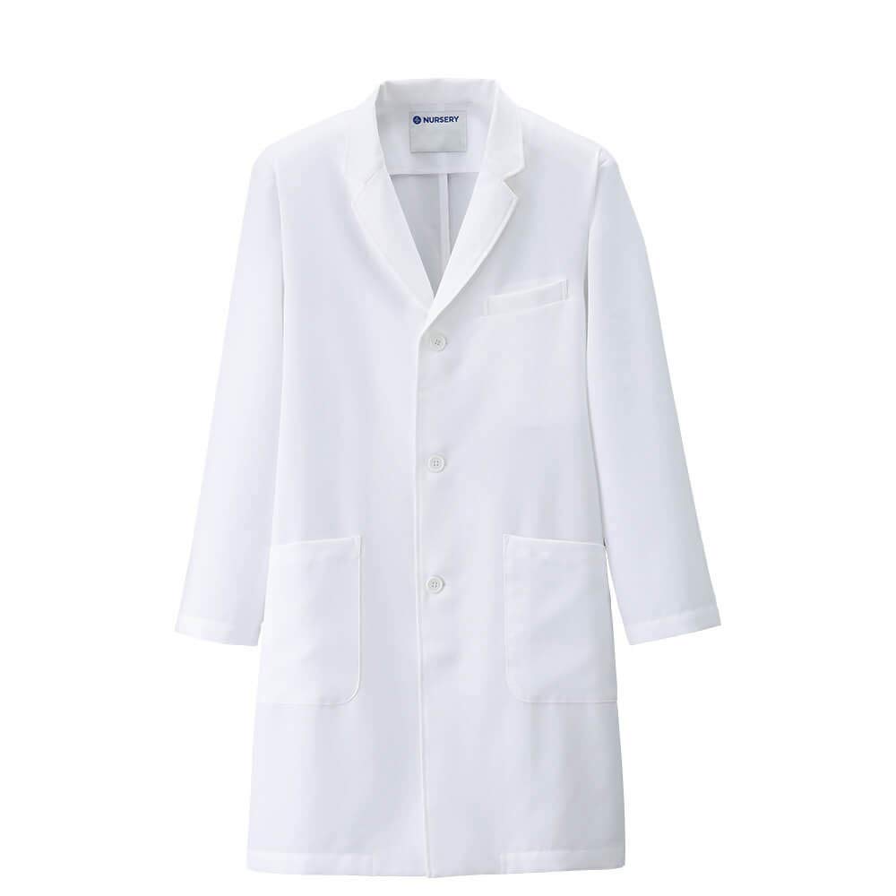Nursery Men's Daily Doctor Coat, Lab Coat, Examination Coat, Long Sleeves, with Pockets, Size M, Sax (9627203A)