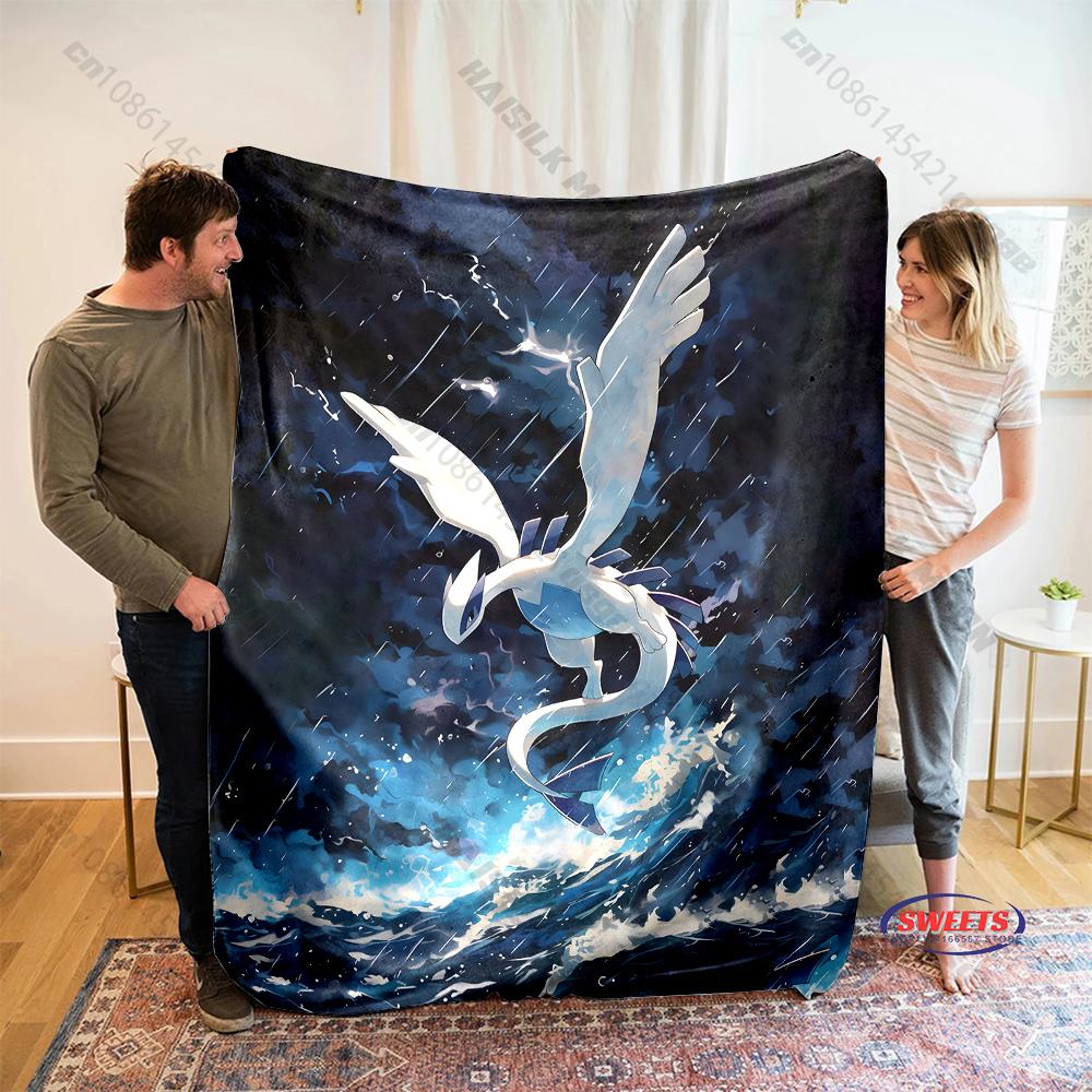 Free Shipping! HD Pokemon Lugia Print Blanket Warm Soft Comfortable Home Travel Blanket Sofa Bedding Cover Blanket Gift for Kids