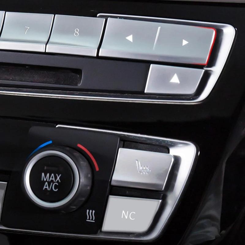 Center Console Air Conditioning Buttons Sequins Decoration Decals Stickers Chrome ABS 21Pcs For BMW F30 F32 F34