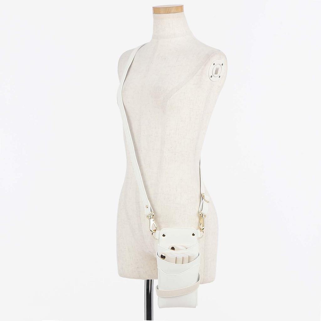 DEEDS Luxury Style Sienna Scissor Case with White x Holds Hairdresser Trimmer Chain, Ivory, 4-6 Scissors,