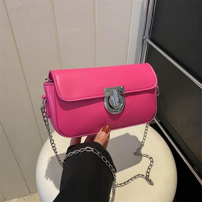 Solid Color Simple Fashion Chain Bag Women'S Spring Summer Shoulder Messenger Bag Small Square Bag