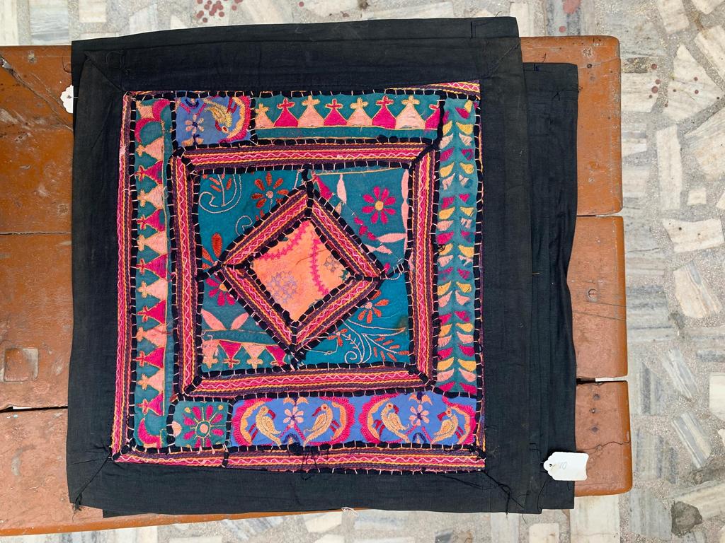 Hand Embroidered Cotton Pillow Cover: Boho Decorative Cushion 40