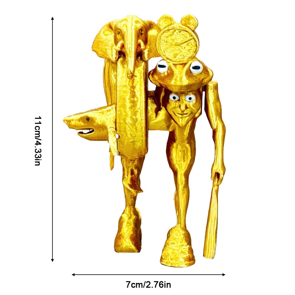 Creative Articulated Figure Tungtungtung Sahur 3D Printing Wood Stick Man Figurine Desktop Arm Movable Action Figure Collectible