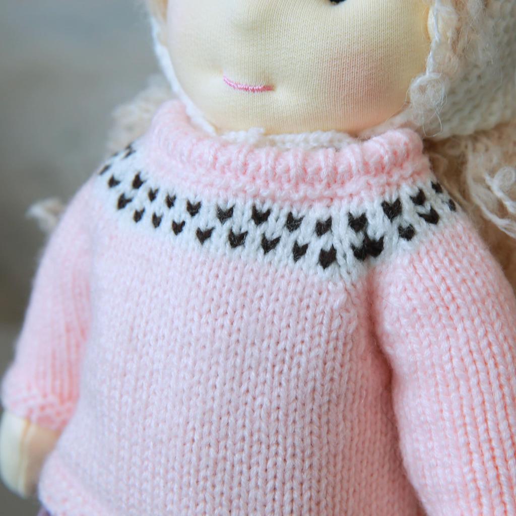 BlissfulPixie Waldorf Doll Handmade Doll Malvina 30cm Soft Girl Cute Stuffed Animal Best Doll for Kids -