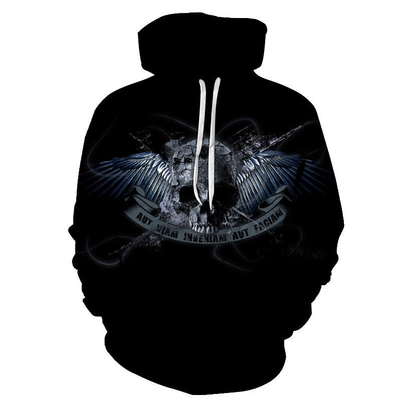 Autumn 3D Skull Printed Hoodies Fashionable Casual Sports Long Sleeved Men's Hooded Sweatshirts