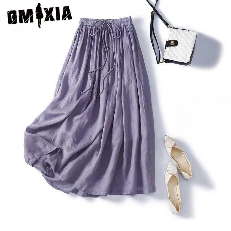 

GMXIA Женская Модная Повседневная Однотонная Юбка с Принтом на Лето Весну XL фиолетовый