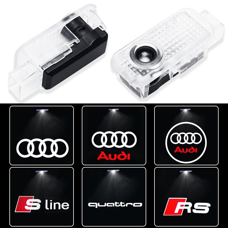 Led Car Door logo Welcome Light For Audi RS3 RS4 RS5 RS6 RS7 RS8 8V 8P 8L A6 C5 C6 C7 A5 A7 A8 Q3 Q5 Q7 TT S3 S6 Quattro