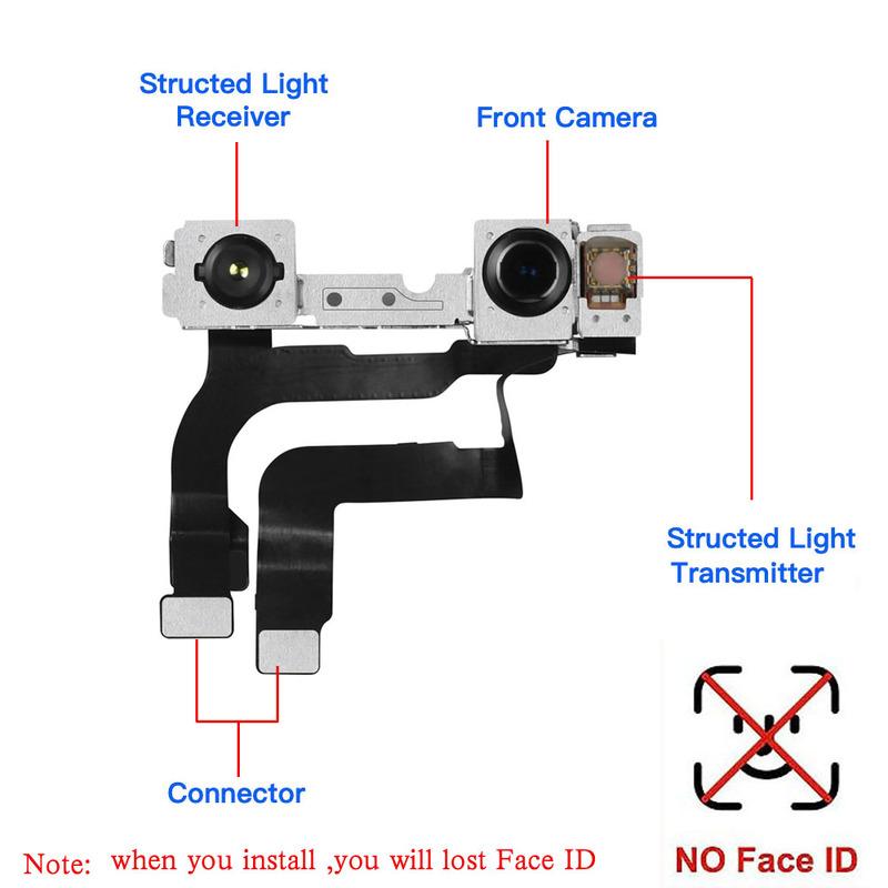 Front Camera For Phone X XR XS 11 12 Mini Pro Max Face Camera Module Flex Cable No Face ID Repair Replacement Part
