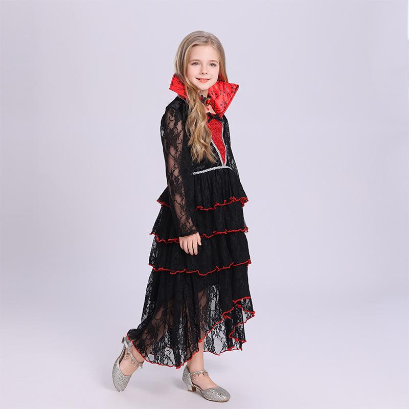 Halloween Cosplay Vampire Costume, Girl Character Dress-up Party Costume, Witch Dress