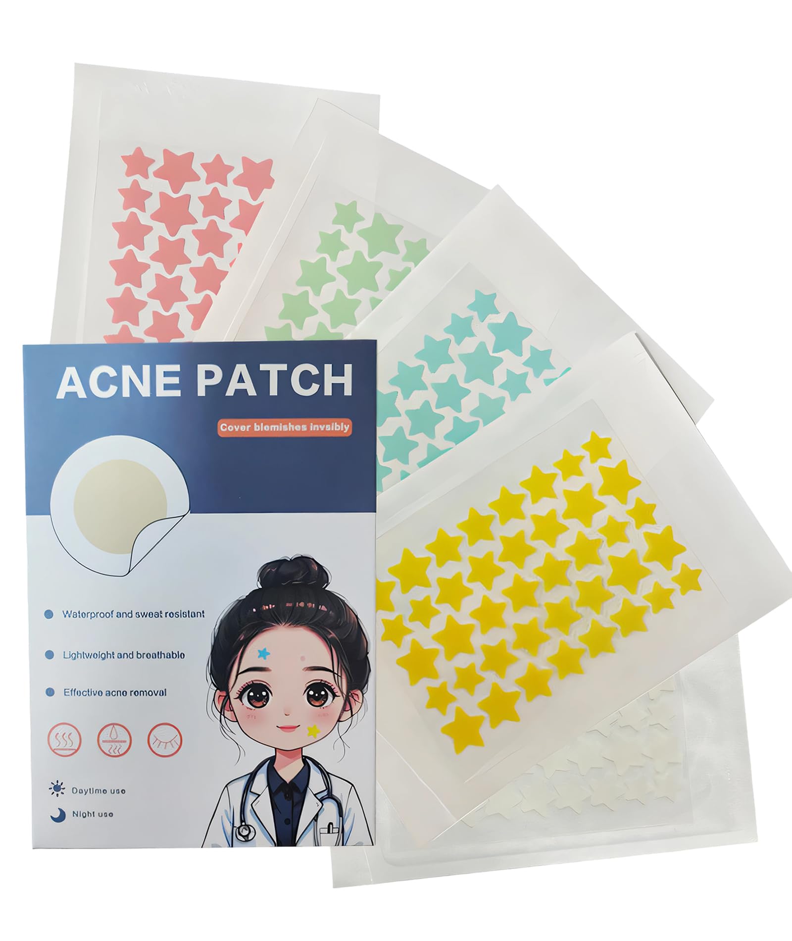 Pimple Patch, 400 Count Hydrocolloid Patches for Face, Acne Patches, Star Pimple Patches for Women, Microneedle Pimple Patches Roll, Cute for Daily