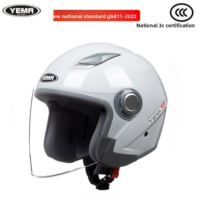 3/4 Helmet Autumn and Winter Warm Ear Protector Half Helmet Unisex New National Standard Class A Four Seasons Electric Vehicle Helmet