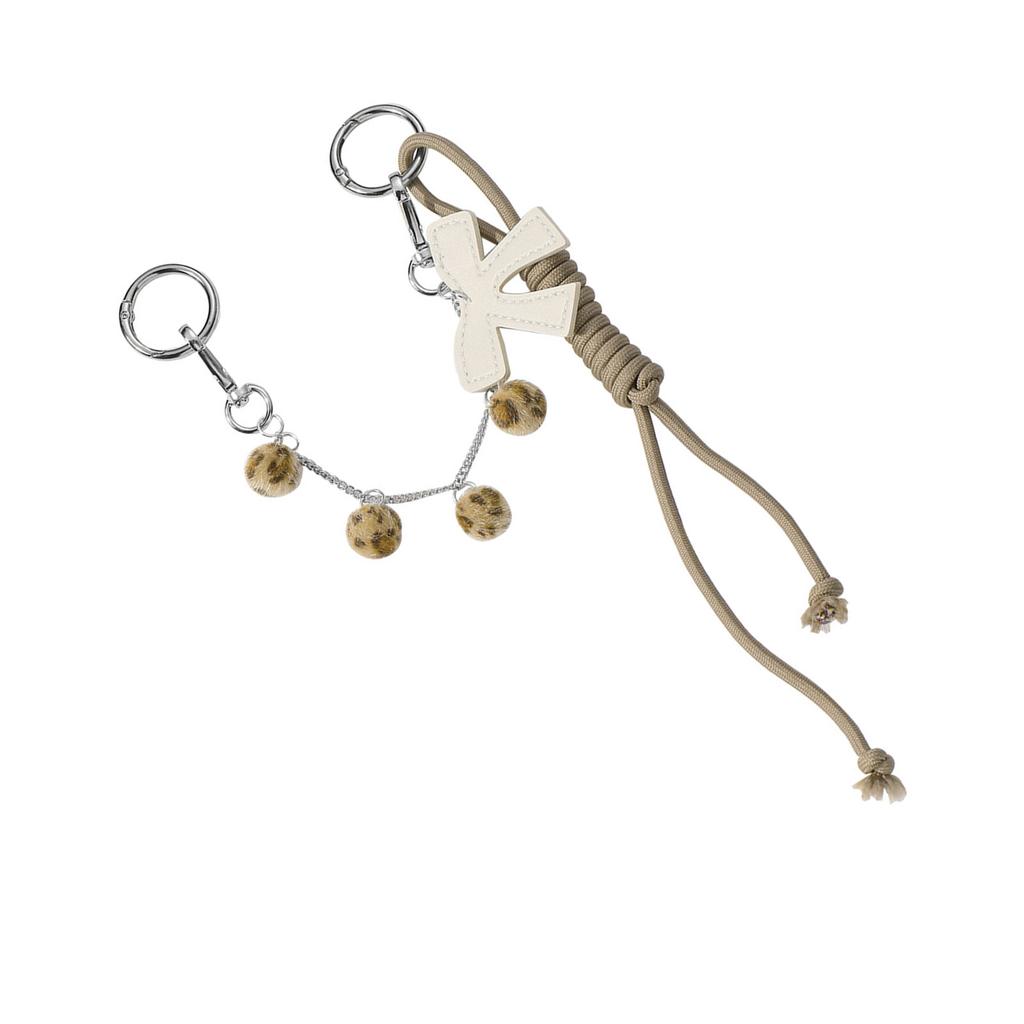 Stylish Faux Leather Bowknot Bag Charm for Women with Pompoms Tassels Bag Chain for Crossbody Shoulder Bag Decoration