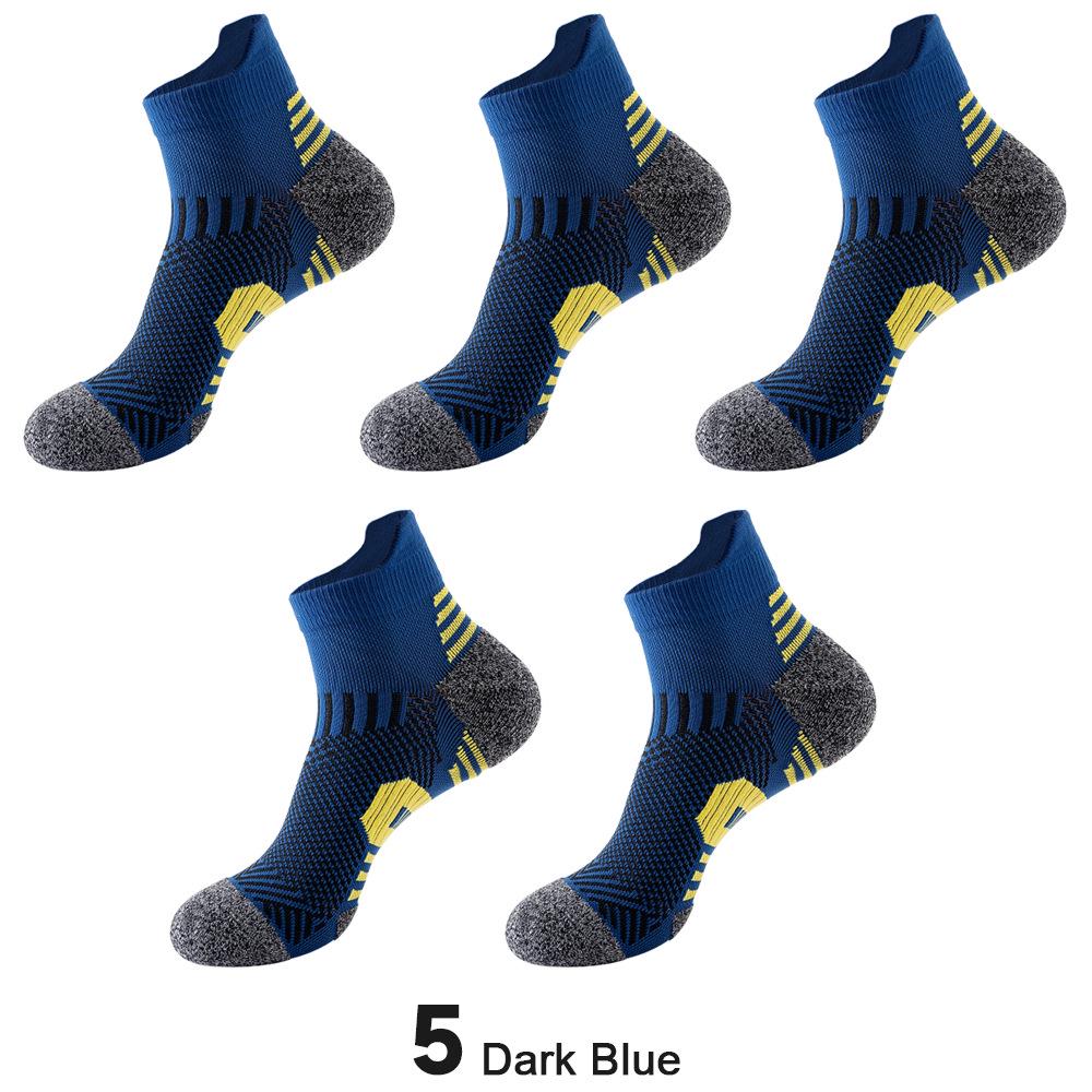 Men's Breathable Sweat-Absorbent Short Socks - Towel Bottom, Thickened for Running, Hiking, and Outdoor Sports