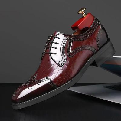 Modne męskie buty codzienne skórzane Biznesowe buty Oxford Męskie buty Brogue Formalne buty Skóra naturalna Formalne męskie buty Brogue Rozmiar 48 47 46