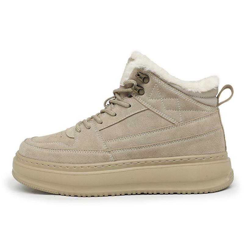 

22 autumn and winter new cotton warm and comfortable casual shoes thick-soled high-top youth sports shoes 39 песочный