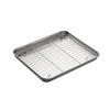 Stainless Steel Flat Tray & Mesh Pan for Roasting, Frying, BBQ & Oil Draining