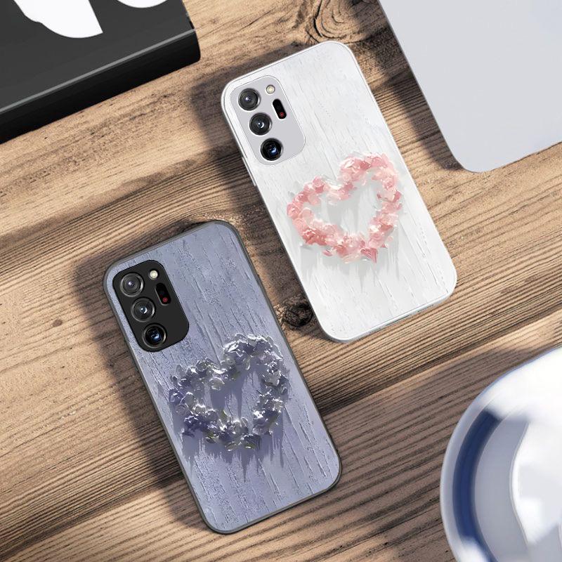Herzförmige Blume Für Samsung Galaxy Note 8 9 10 PRO 20 Ultra A01 02 03 Core 04E 4G 12 13 5G Hartglas Handyhülle