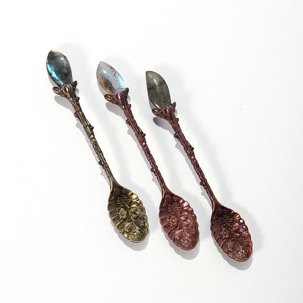 Natural Amethyst Dessert Tool Stirring Scoop Tableware Coffee Spoon Tea Spoon Kitchen Supplies