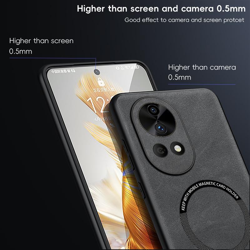 For Huawei Nova 13 13 Pro Fine Hole Sheepskin Magnetic TPU Soft Edge Anti-Drop Anti Fingerprint Phone Case