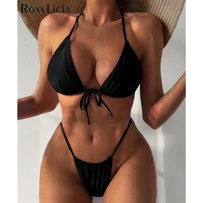 Sexy Pearls Extreme Mini Micro Thong Bikini Female Swimsuit Women Swimwear Two-pieces Bikini Set Bather Bathing Suit Swim