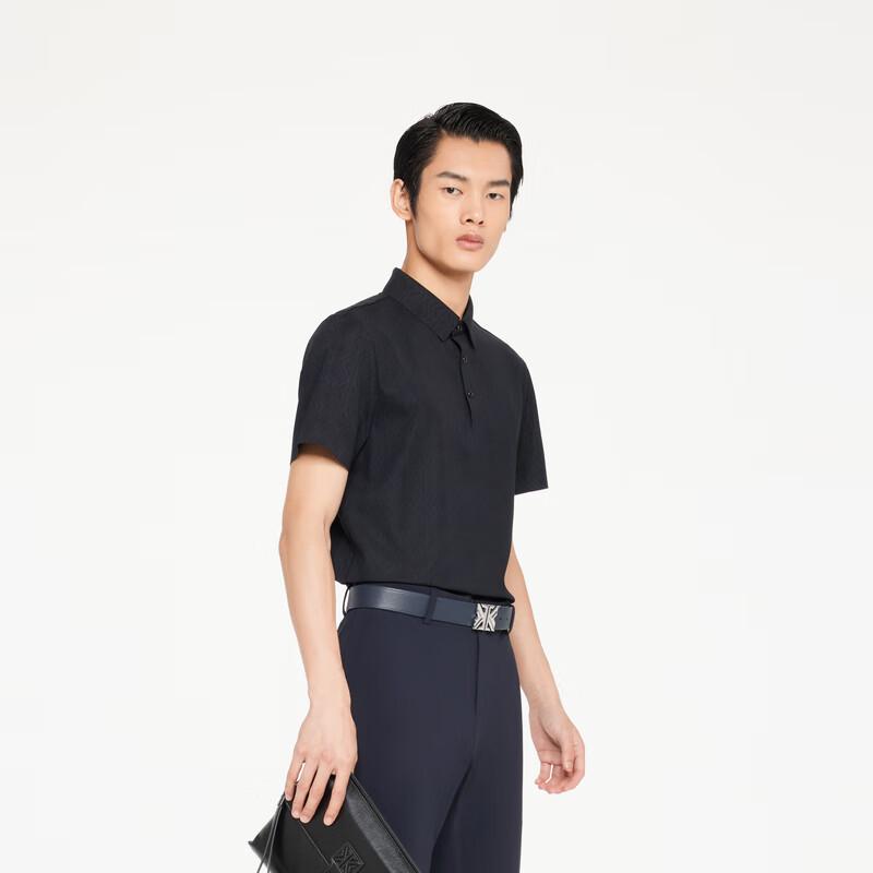 K-Boxing Men s BTKR2334 Business Casual Short Sleeve T-Shirt M