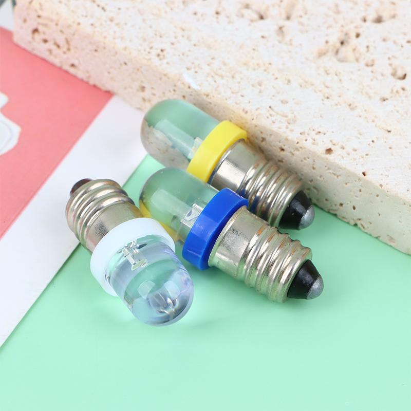 5PCS E10 LED Screw Base Indicator Bulb Cold White 12V DC Light Bulb  Low Power Consumption