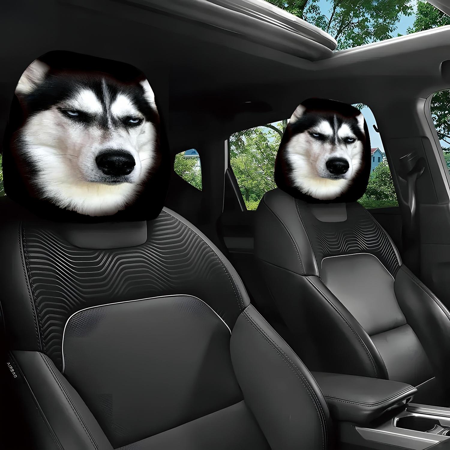 

SUV & Sedan Universal Polyester Printed Car Headrest Covers, Decorative & Label-Ready. Double-sided printing - 2 pieces