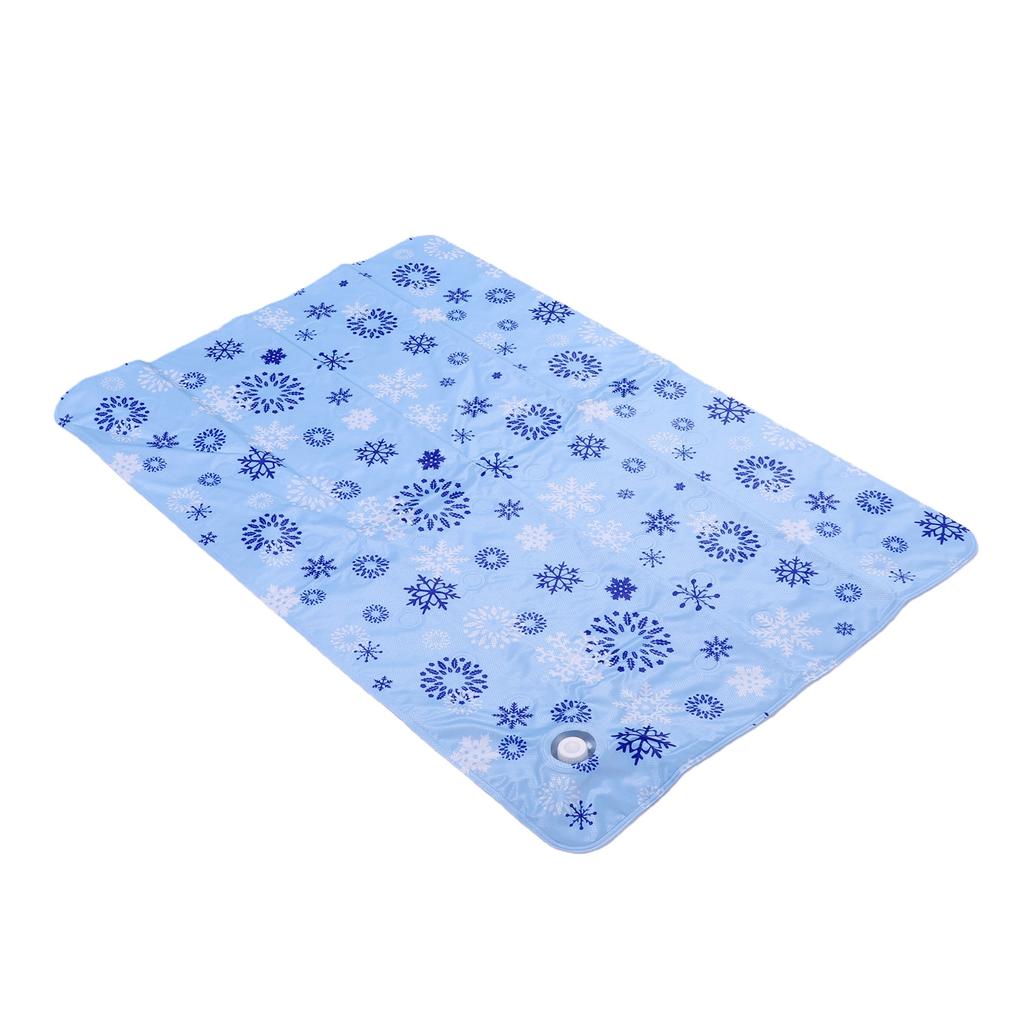 Pet Cooling Pad Reusable Water Filled Summer Heat Dissipation Mat for Dogs Cats 60x90cm Sky Blue Snowflake Pattern