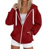 Womens Zip Up Hoodies Casual Long Sleeve Hoodie Jacket Oversized Lightweight Pullover Sweatshirts Tops With Pocket