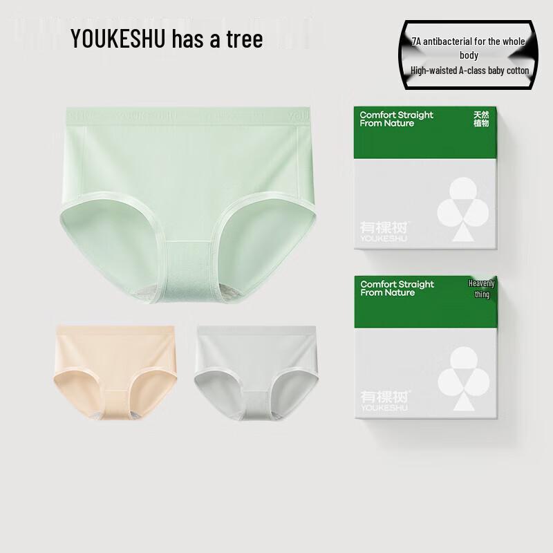 

Youkeshu Women s A-Grade Cotton High-Waist Antibacterial Briefs L