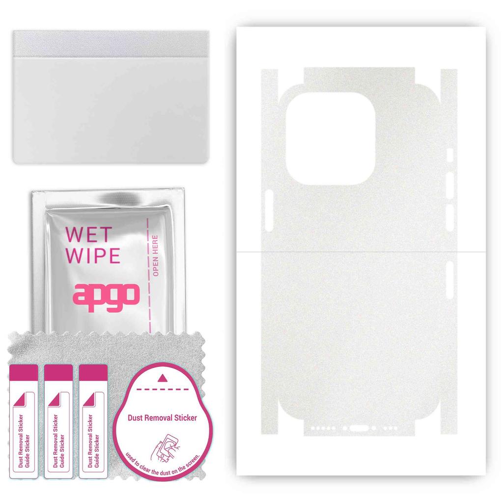 apgo Protective Skin Sticker for the Back+sides Compatible with Apple iPhone 14 Pro, Full Wrap Film, Foil, Vinyl - Pattern Matte Transparent