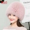 Korean version of fox fur hat women's winter warm fur hat Berey snow hat Skinny ski hat Ear protector head hat