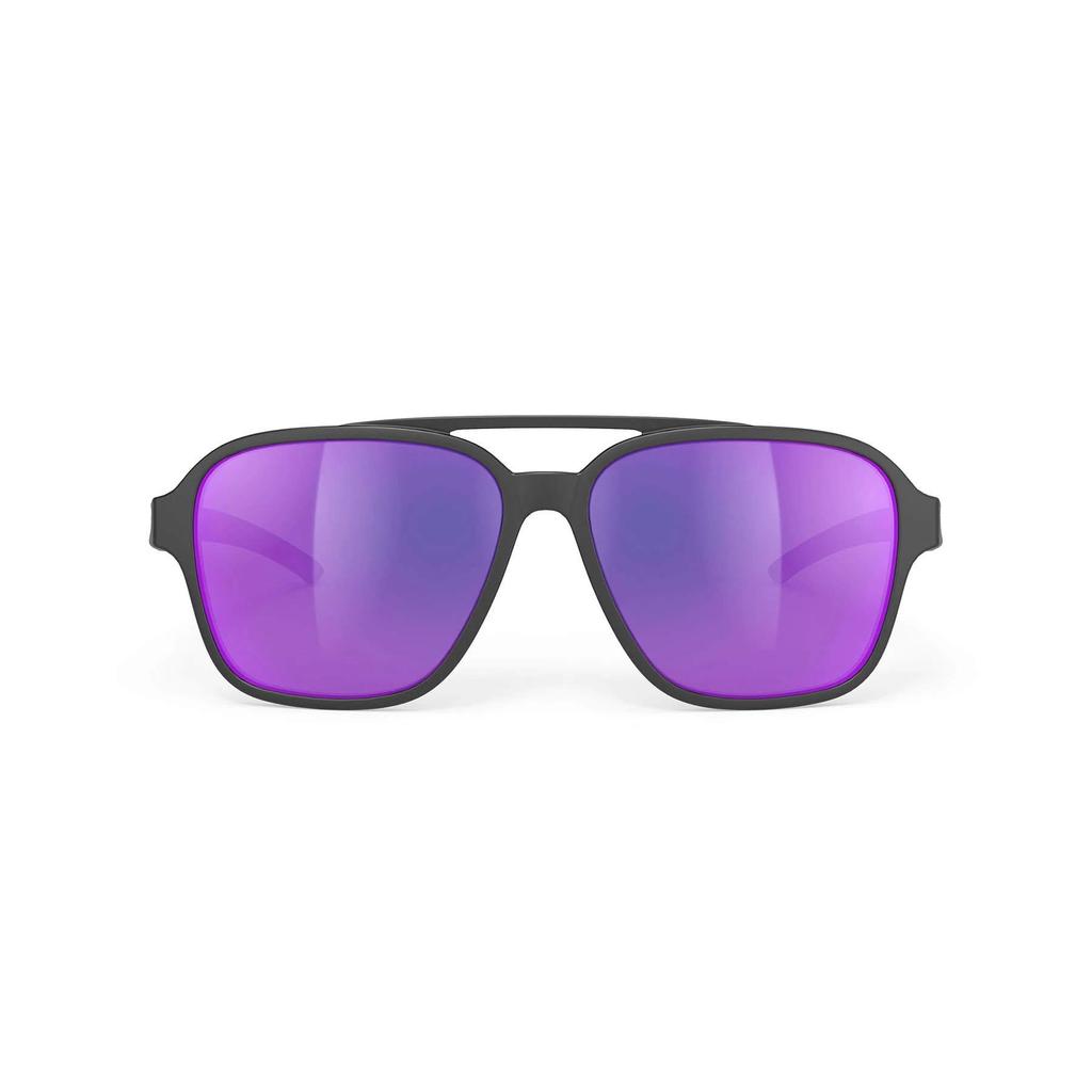 CROZE Black Laser Lens 57mm [RUDYPROJECT] Sunglasses, Matte/Multi Violet, Width
