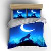 Moonlit Wolf Themed Decor Set Soft Comfortable Duvet Cover Bedding Set Included 1*Duvet Cover & 2*Pillowcases Gift