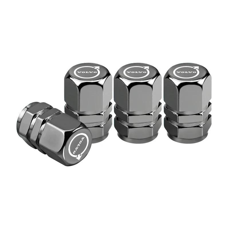 4Pcs Aluminum Alloy Car Wheel Tire Valve Caps Stem Cover For Volvo Rdesign XC60 XC90 XC40 V50 V60 V40 EX30 S60 C30 V70 S90 AWD