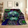 Sugar Skull Flannel Blanket Throw Blanket Soft Warm Sofa Bed Camping Car home Decor Unique Christmas Gift C930134